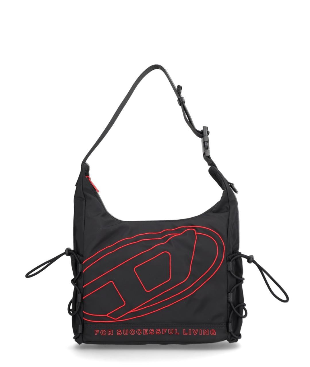 DIESEL Черная синтетическая сумка на плечо, фото 1