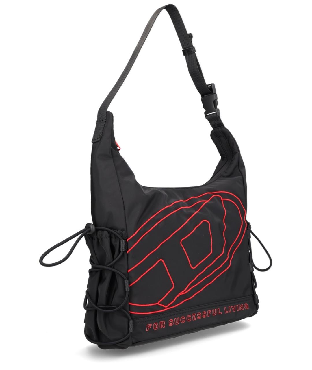 DIESEL Черная синтетическая сумка на плечо, фото 2