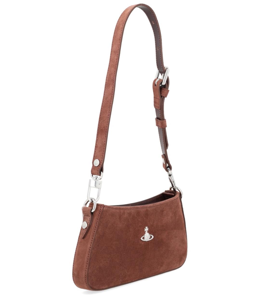 VIVIENNE WESTWOOD Коричневая кожаная сумка через плечо, фото 3