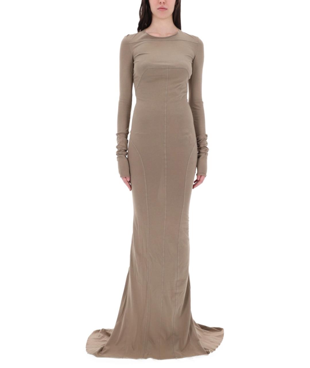 RICK OWENS DRKSHDW Бежевое хлопковое повседневное платье, фото 2