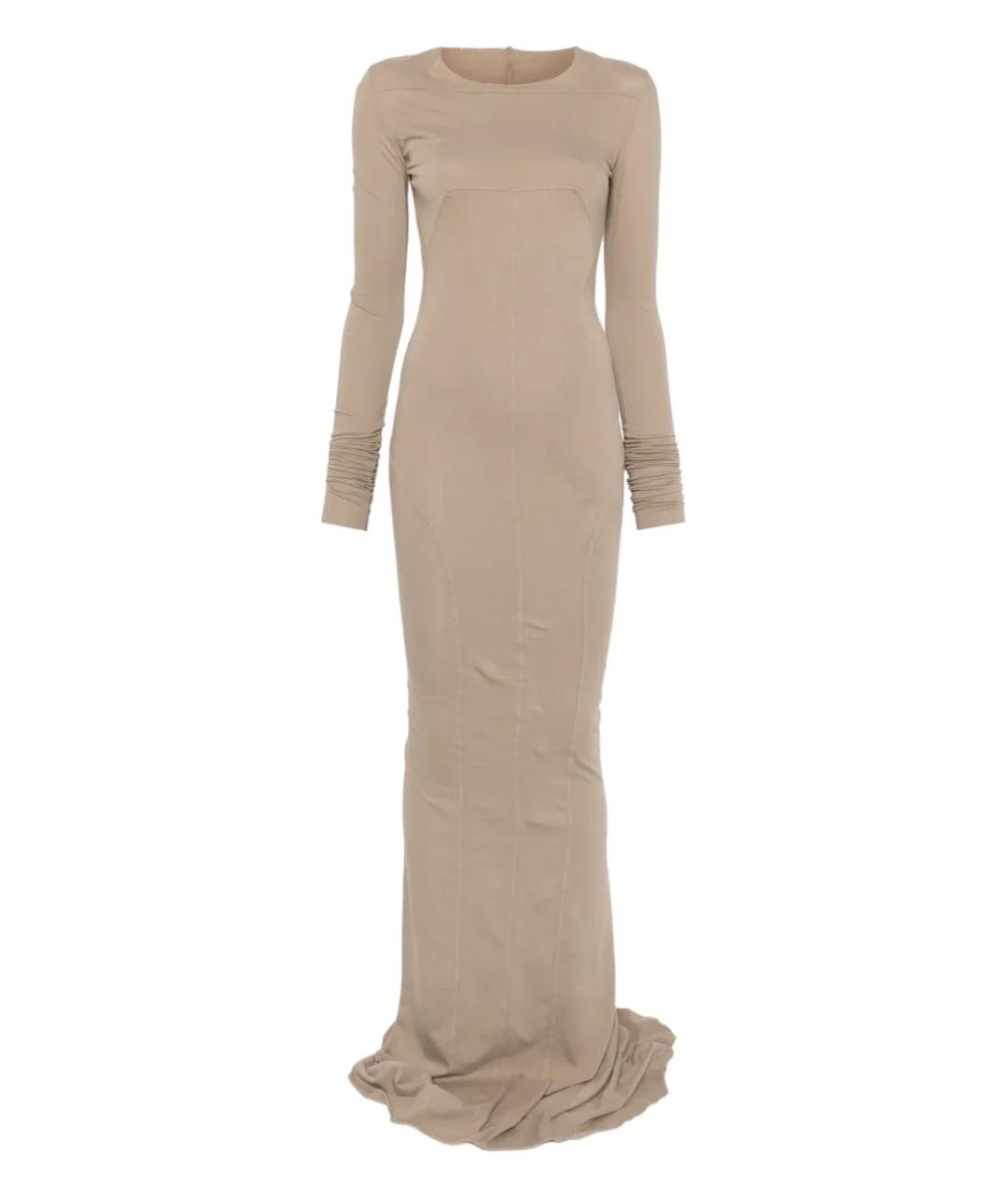 RICK OWENS DRKSHDW Бежевое хлопковое повседневное платье, фото 1