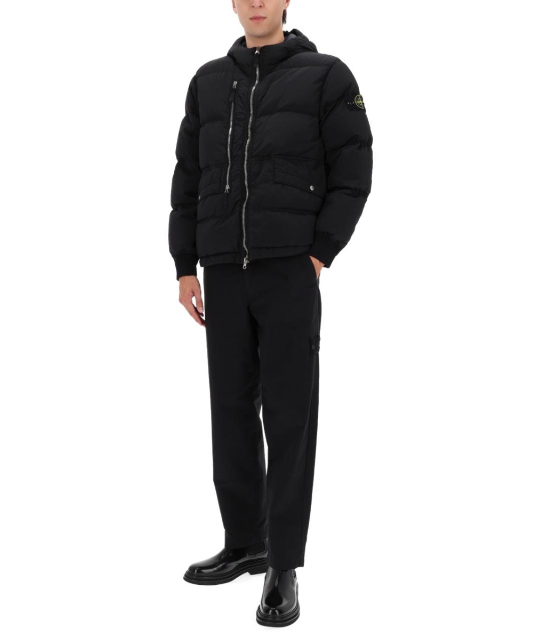 STONE ISLAND Черный полиамидовый пуховик, фото 3