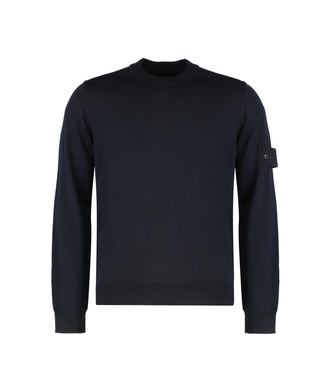 STONE ISLAND Темно-синий шерстяной джемпер / свитер, фото 1
