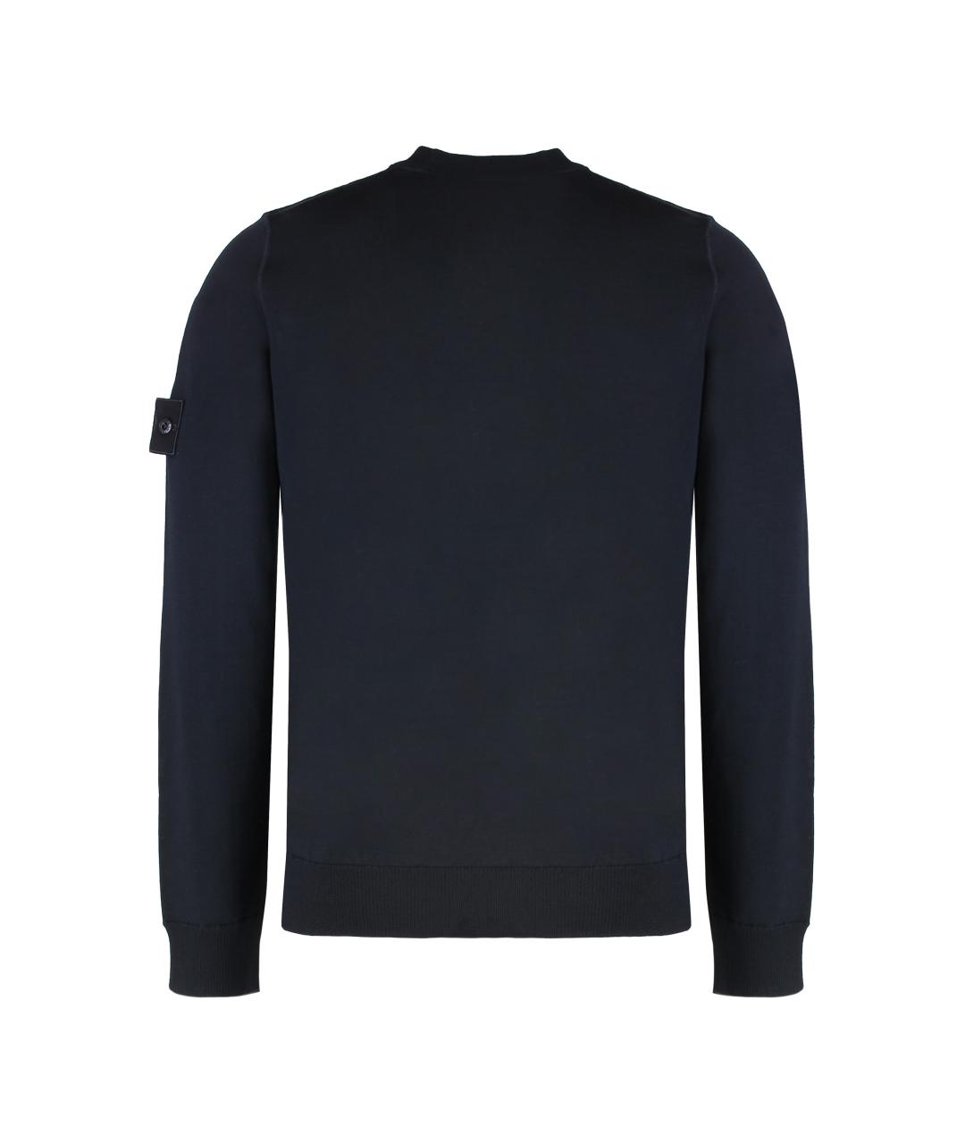 STONE ISLAND Темно-синий шерстяной джемпер / свитер, фото 2