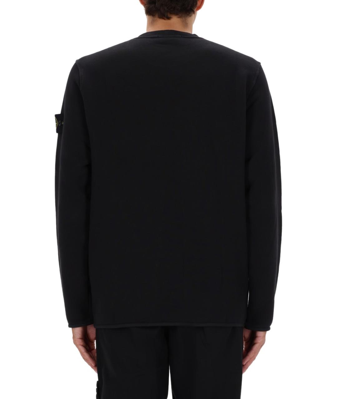 STONE ISLAND Черный хлопковый джемпер / свитер, фото 3