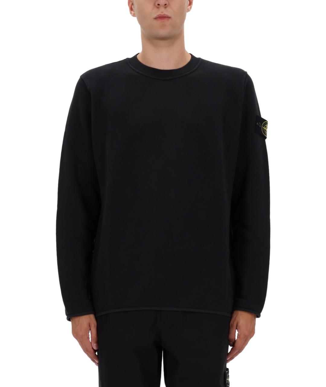 STONE ISLAND Черный хлопковый джемпер / свитер, фото 5