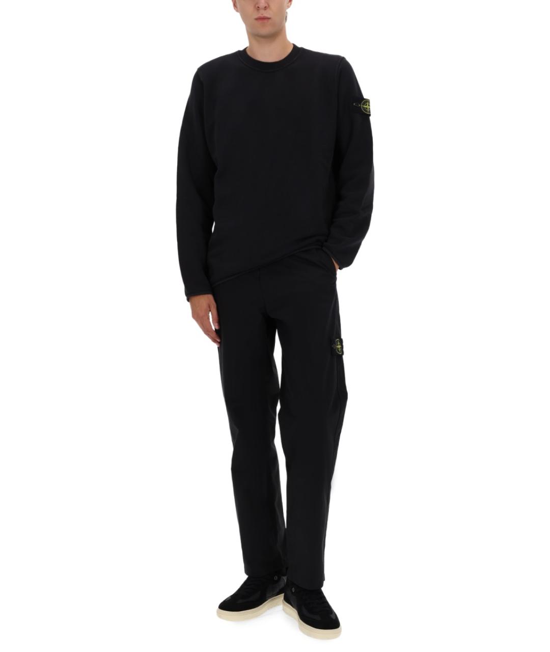 STONE ISLAND Черный хлопковый джемпер / свитер, фото 2