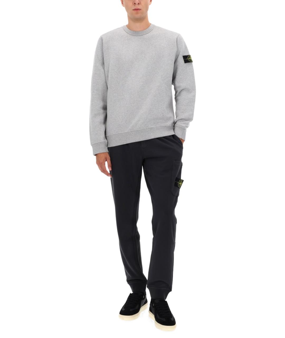 STONE ISLAND Серый хлопковый джемпер / свитер, фото 3