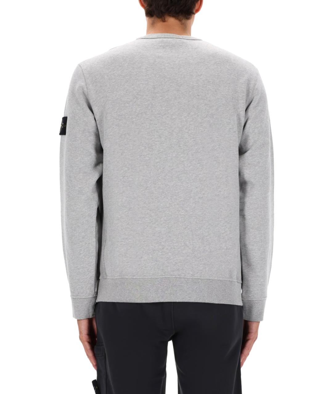 STONE ISLAND Серый хлопковый джемпер / свитер, фото 4