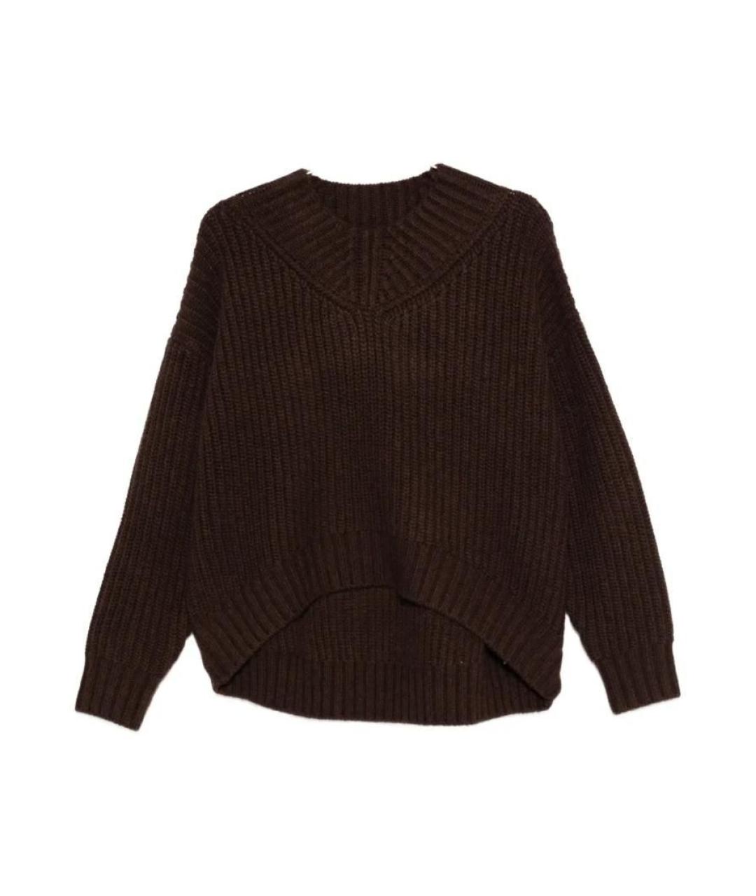 STAUD Коричневый шерстяной джемпер / свитер, фото 1