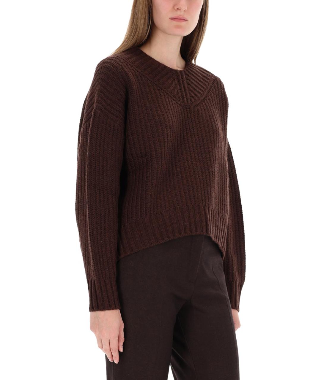 STAUD Коричневый шерстяной джемпер / свитер, фото 4
