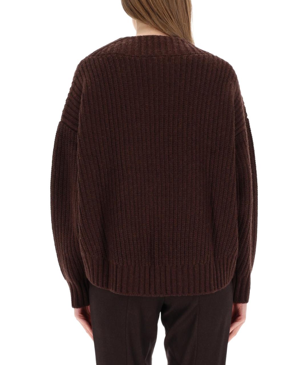 STAUD Коричневый шерстяной джемпер / свитер, фото 3
