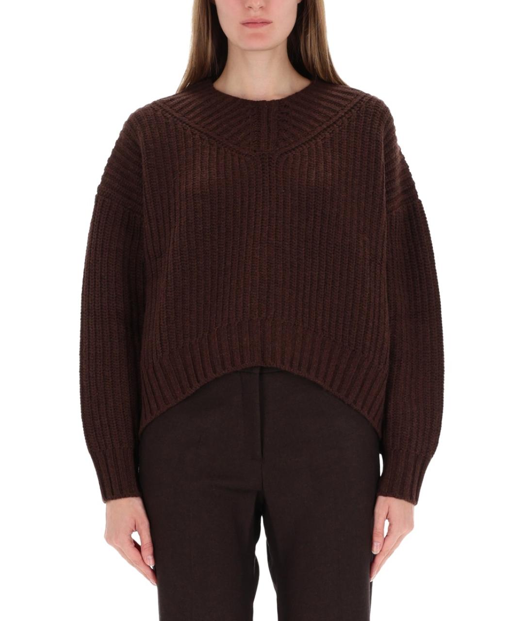 STAUD Коричневый шерстяной джемпер / свитер, фото 5