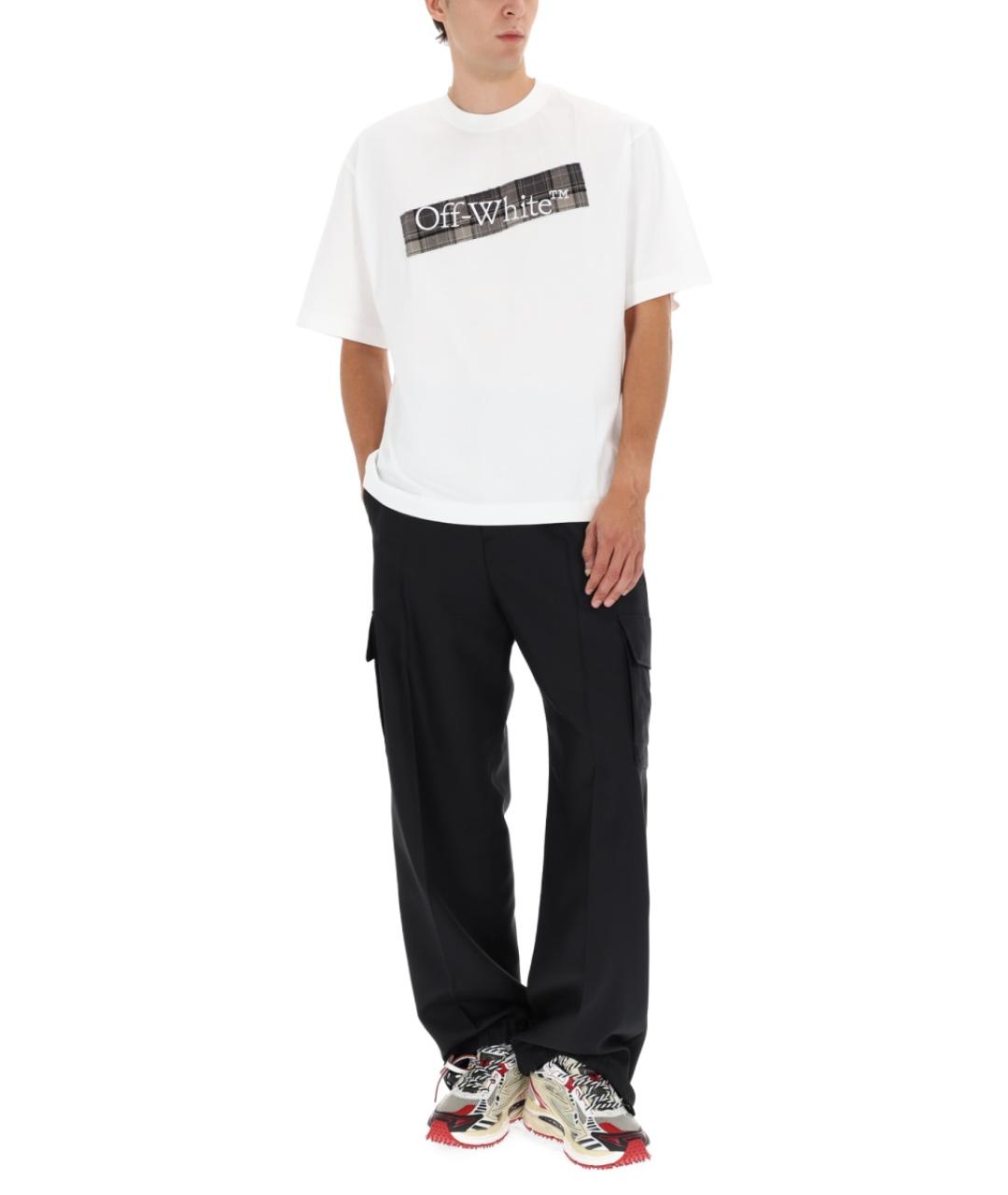 OFF-WHITE Белая хлопковая футболка, фото 3