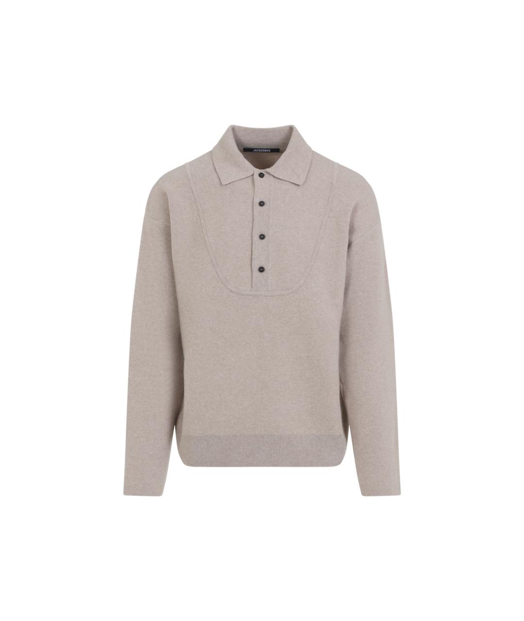JACQUEMUS Бежевый шерстяной джемпер / свитер, фото 1