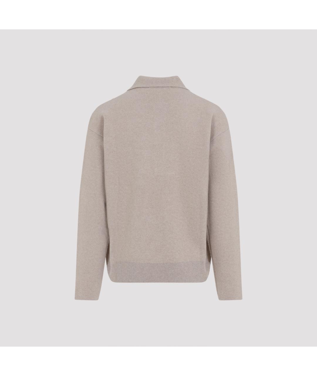 JACQUEMUS Бежевый шерстяной джемпер / свитер, фото 3