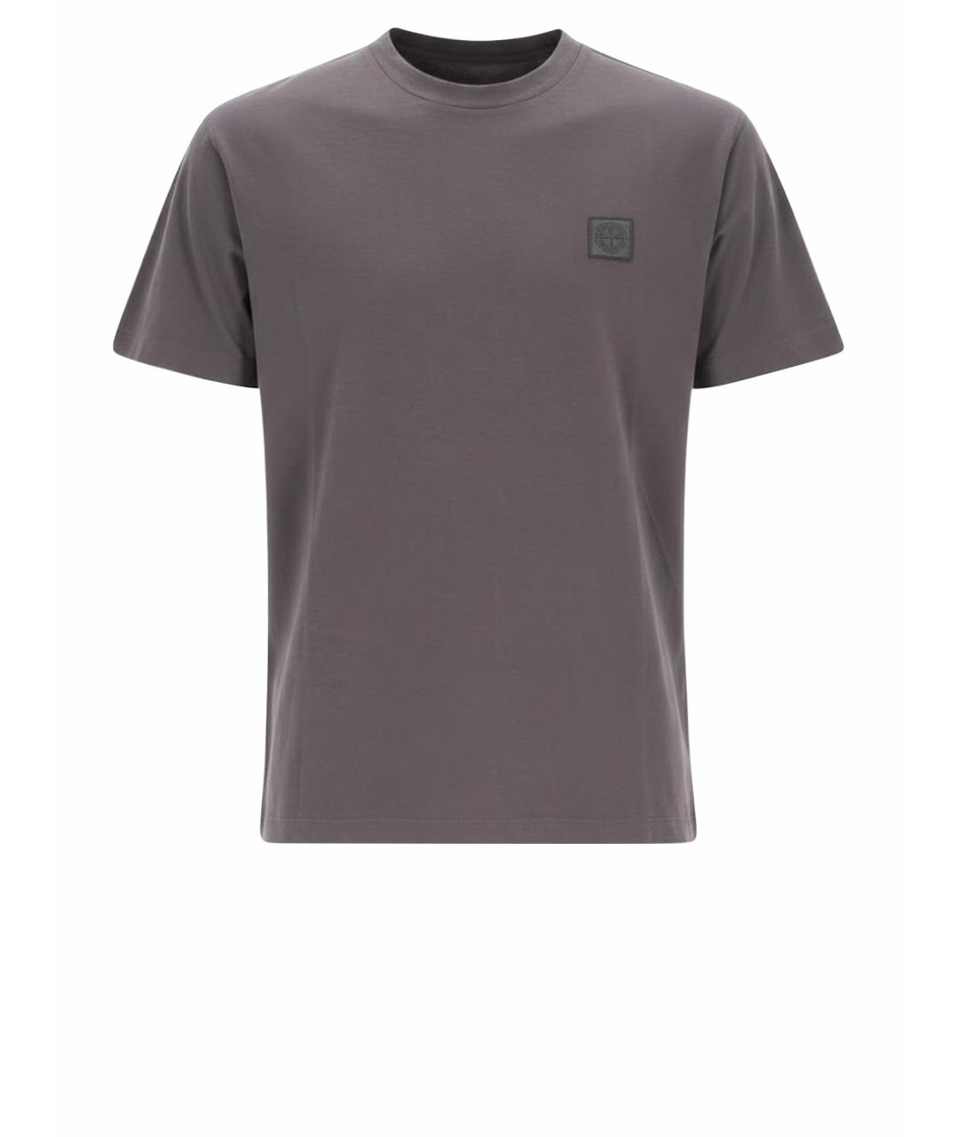 STONE ISLAND Серая хлопковая футболка, фото 1