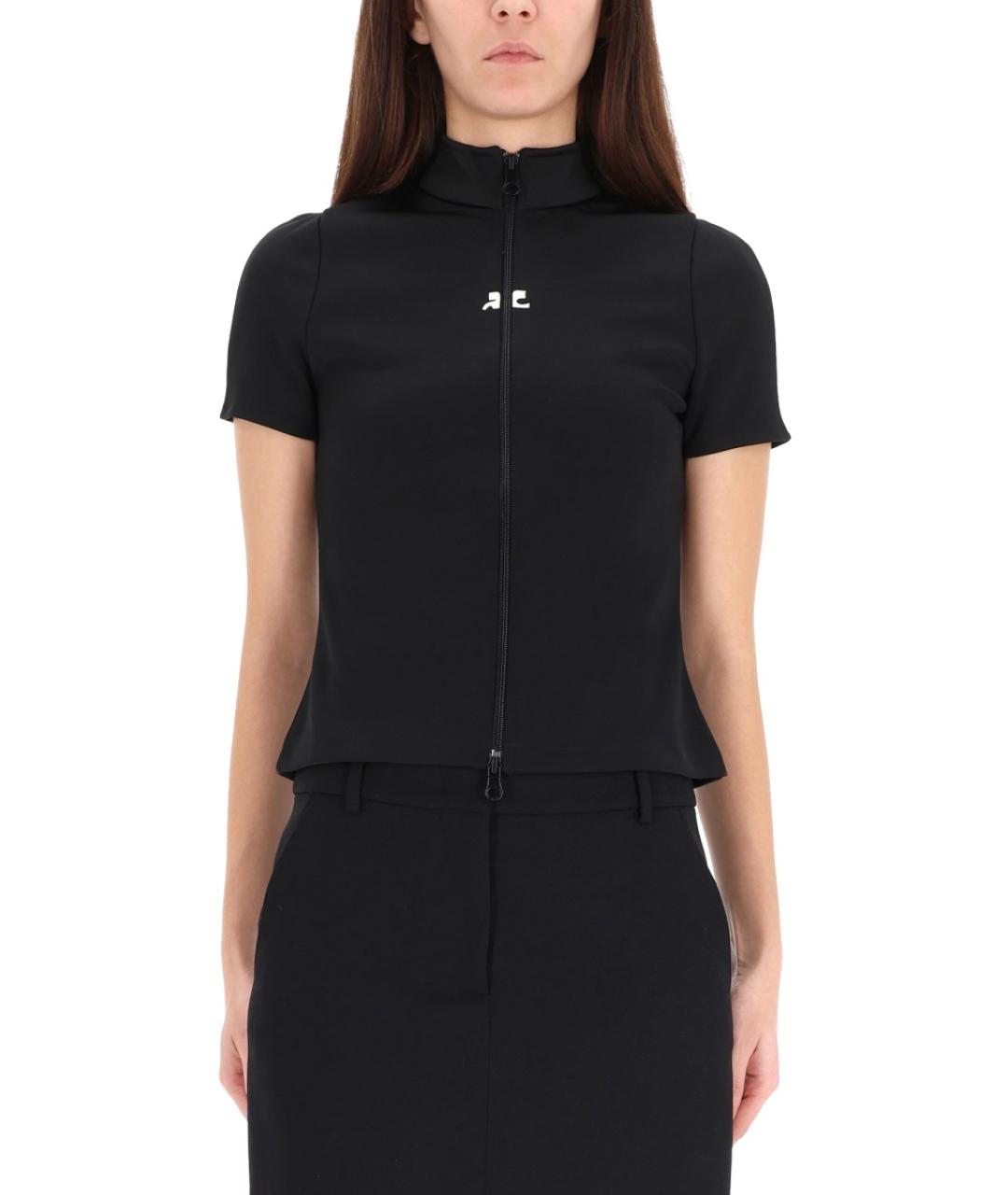 COURREGES Черная полиэстеровая футболка, фото 2