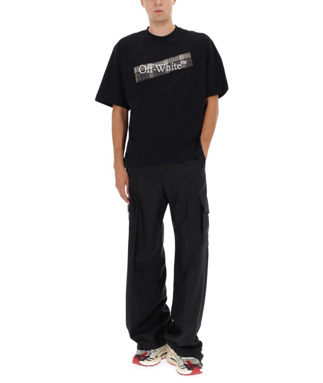 OFF-WHITE Черная хлопковая футболка, фото 3