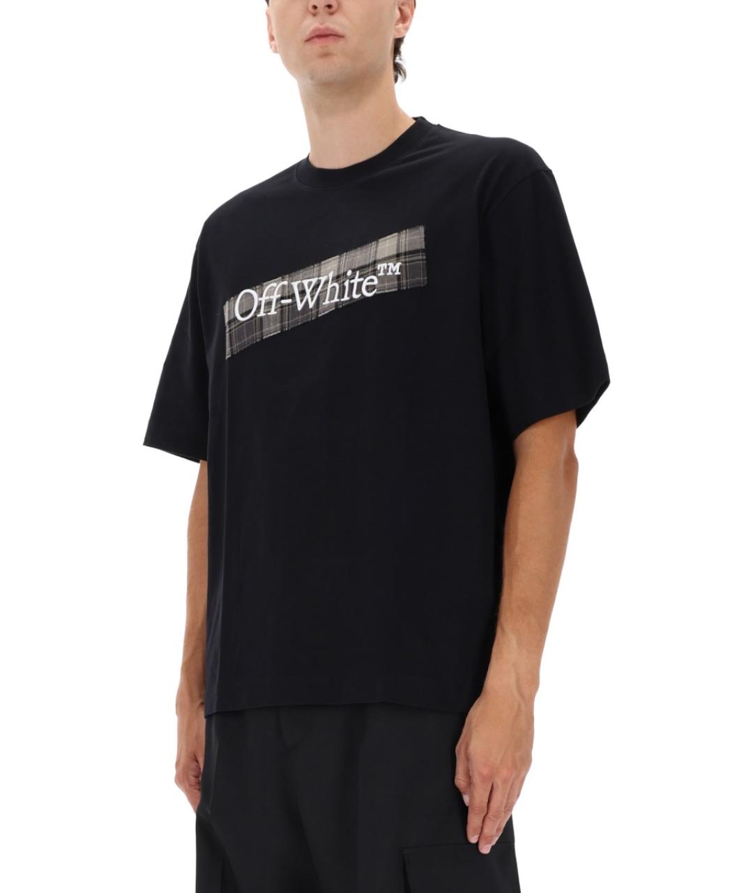 OFF-WHITE Черная хлопковая футболка, фото 5