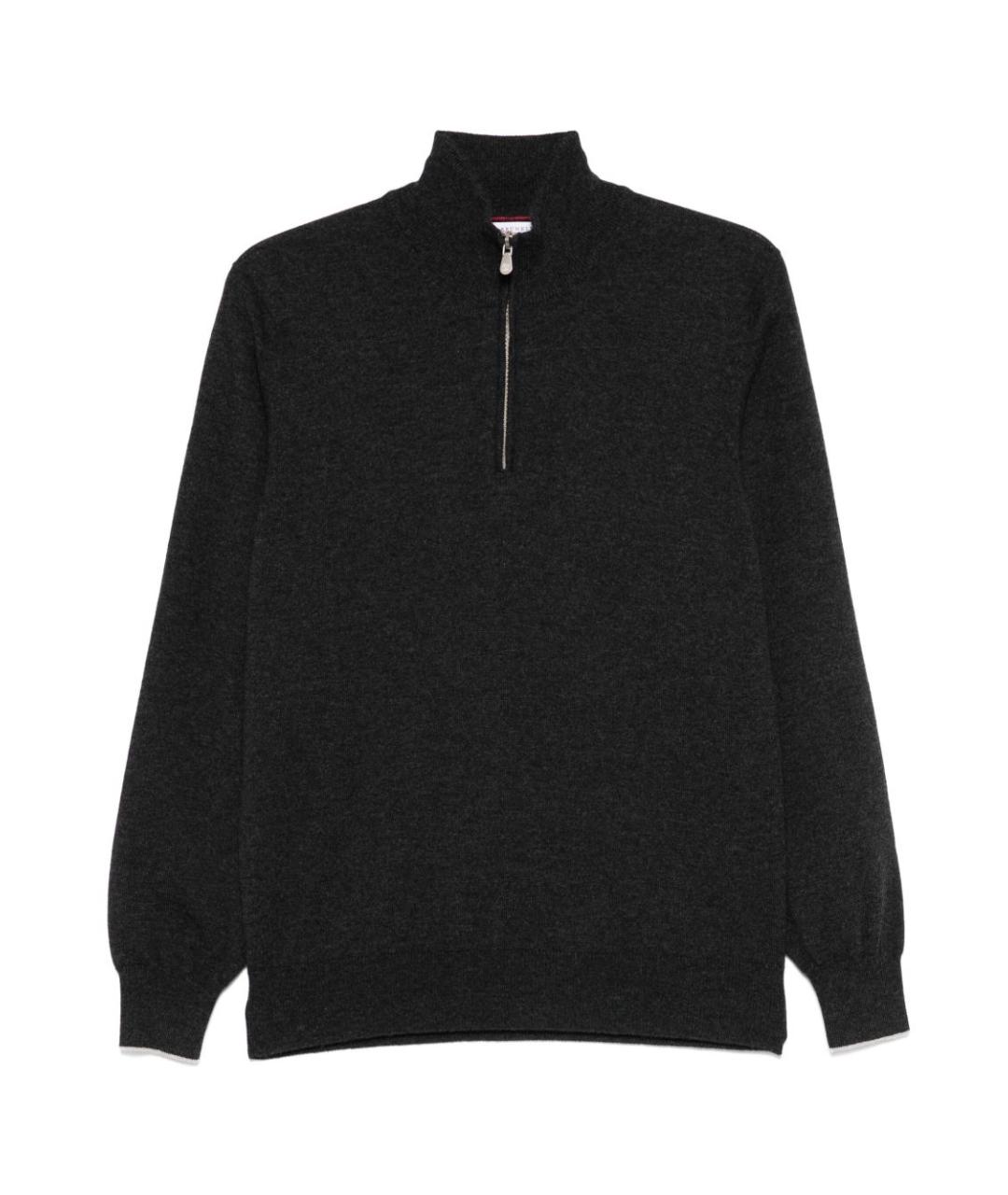 BRUNELLO CUCINELLI Антрацитовый кашемировый джемпер / свитер, фото 1