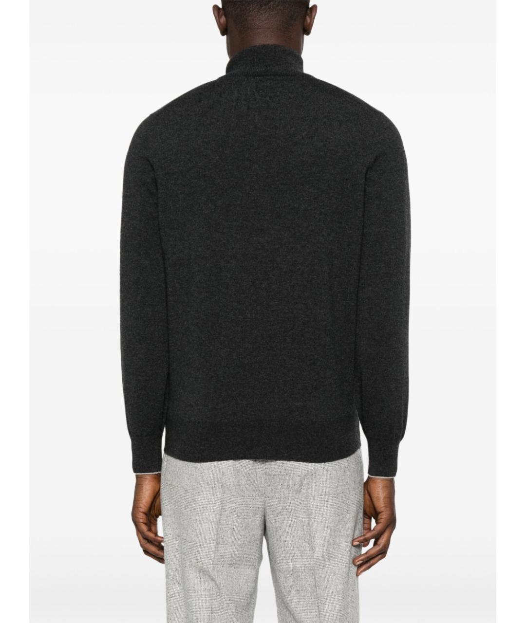 BRUNELLO CUCINELLI Антрацитовый кашемировый джемпер / свитер, фото 5