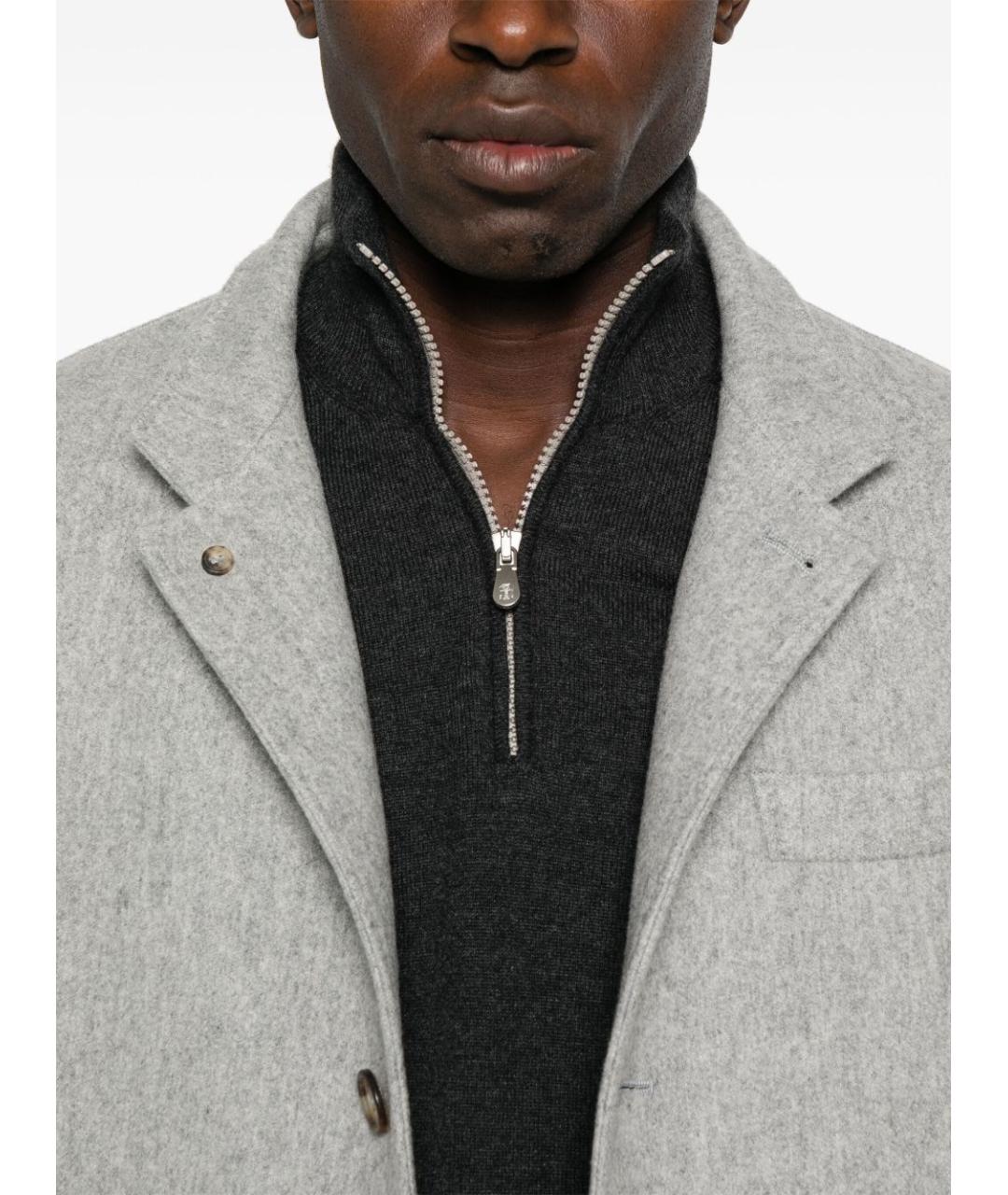 BRUNELLO CUCINELLI Антрацитовый кашемировый джемпер / свитер, фото 2