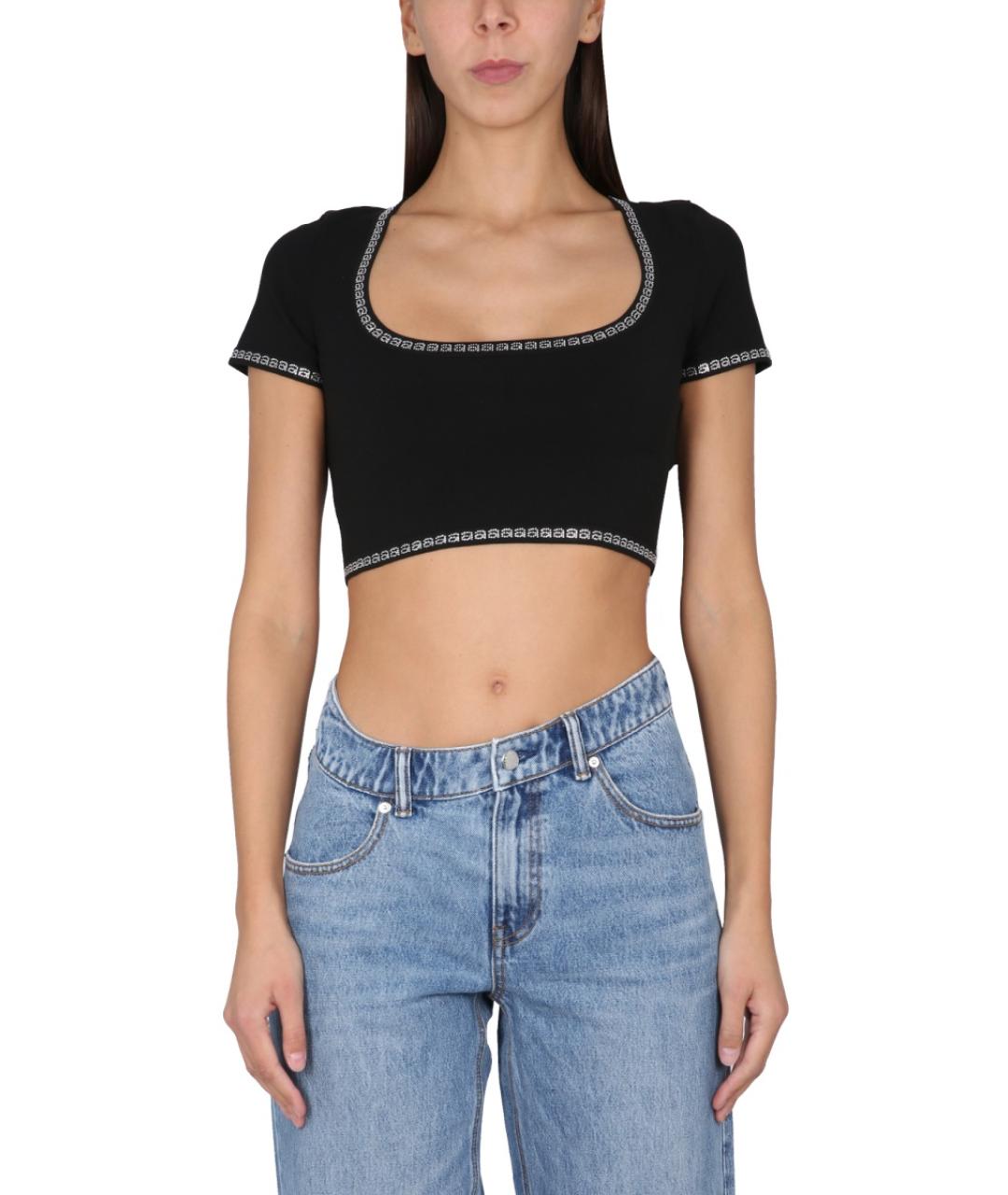 ALEXANDER WANG Черная полиамидовая футболка, фото 5