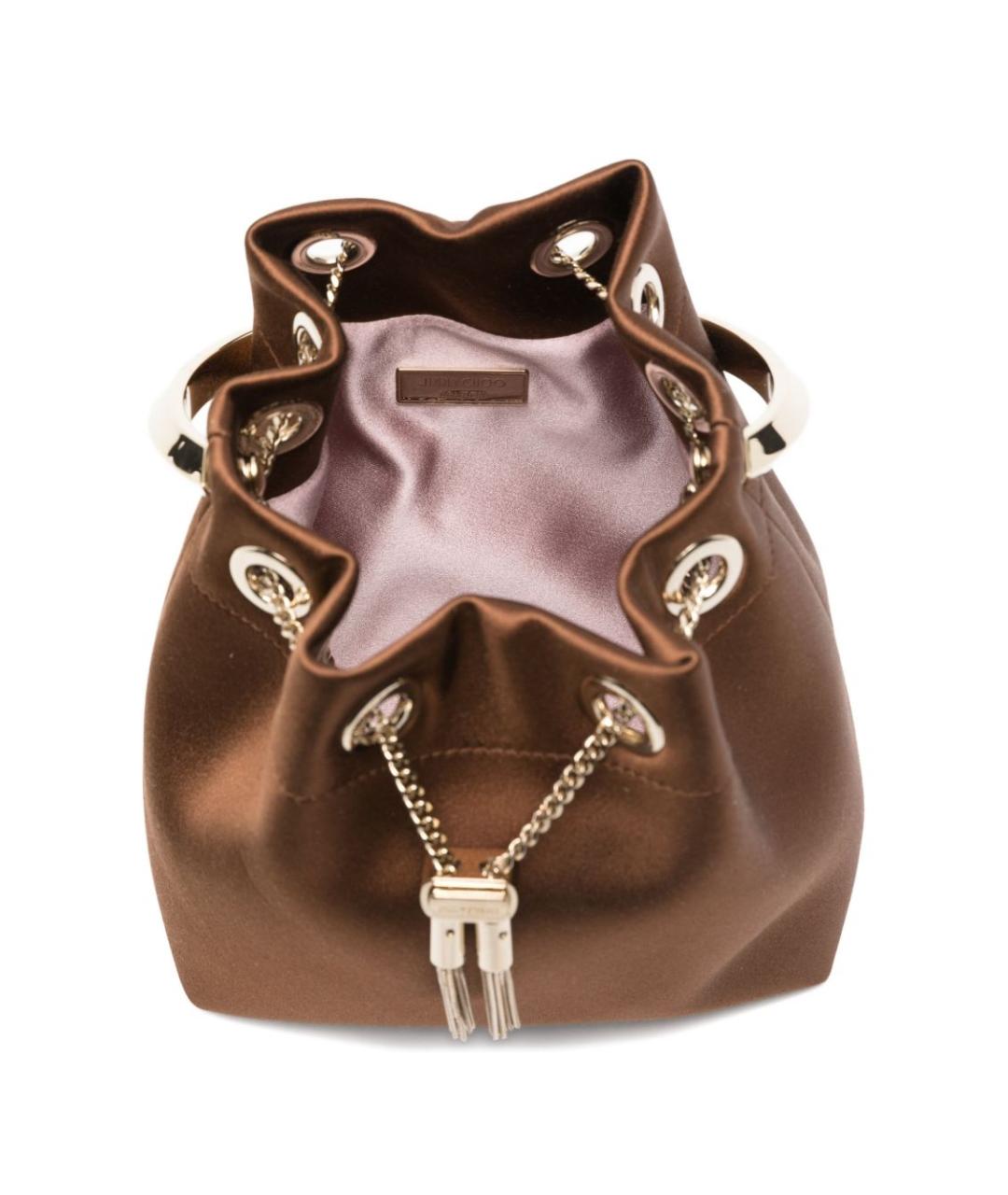 JIMMY CHOO Коричневая кожаная сумка с короткими ручками, фото 4