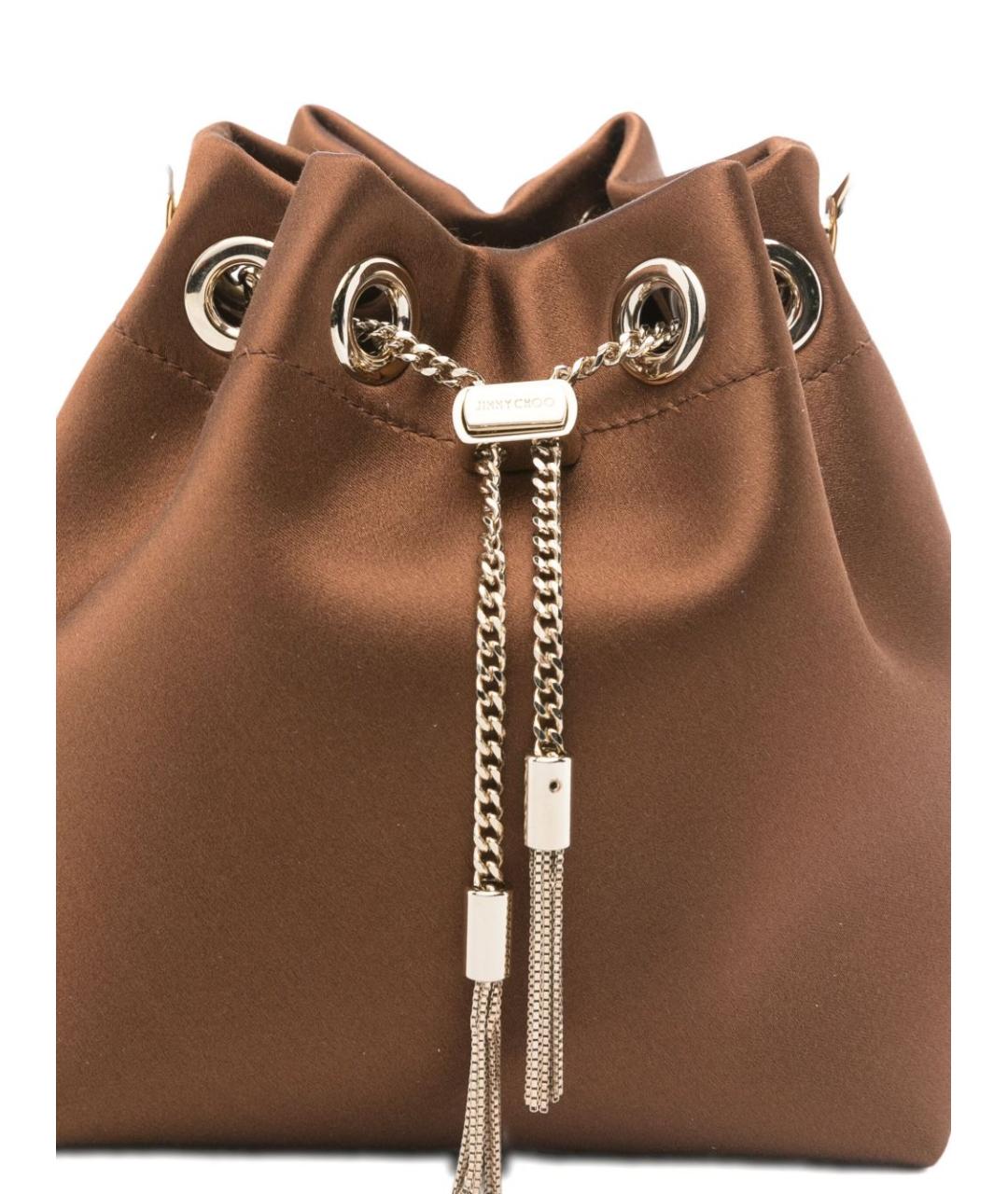 JIMMY CHOO Коричневая кожаная сумка с короткими ручками, фото 2