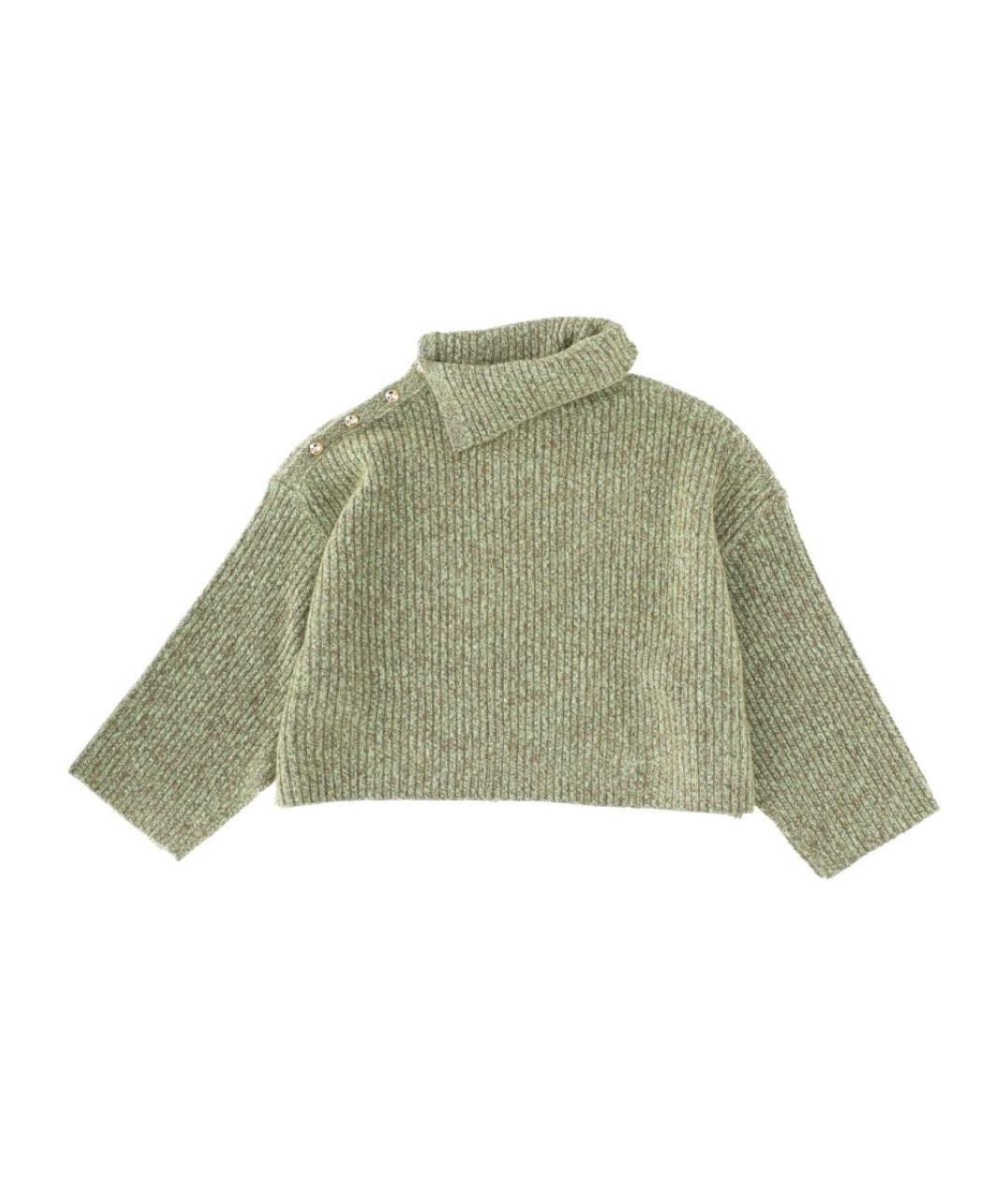 GANNI Зеленый шерстяной джемпер / свитер, фото 1