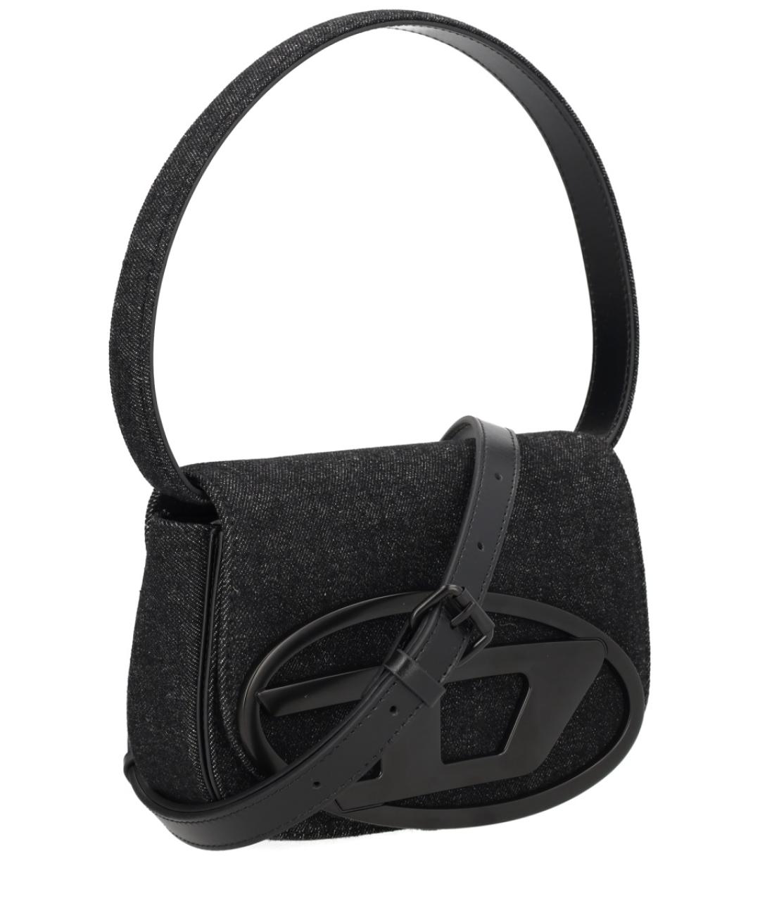 DIESEL Черная хлопковая сумка с короткими ручками, фото 3