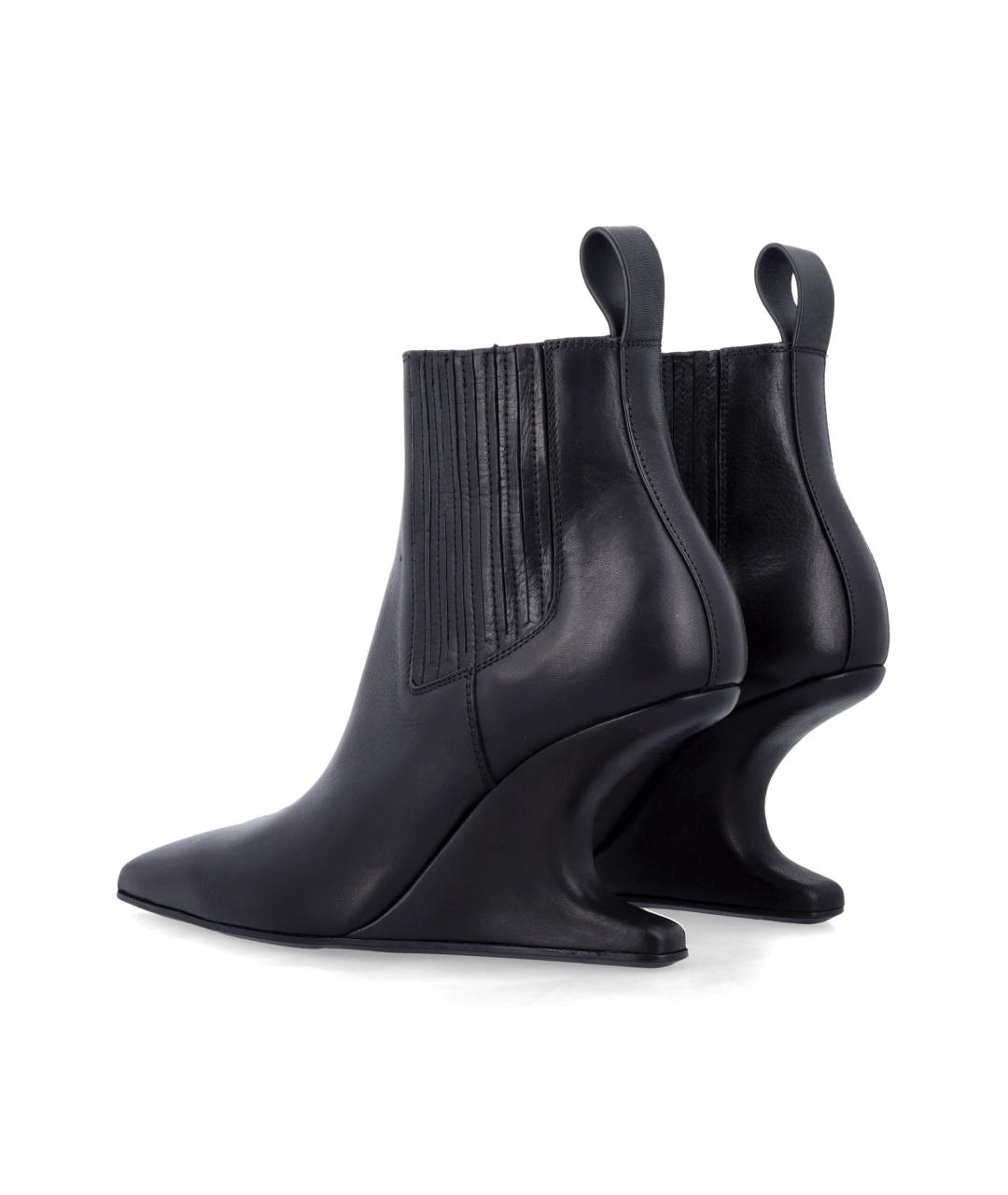 RICK OWENS Черные кожаные ботильоны, фото 3