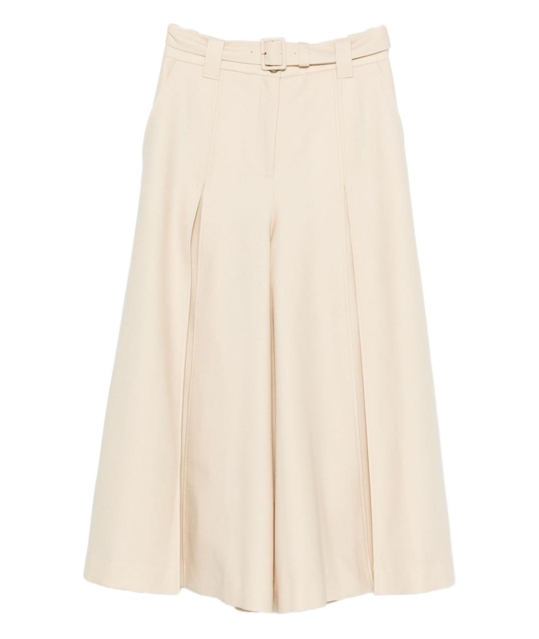 ZIMMERMANN Бежевые шерстяные прямые брюки, фото 1