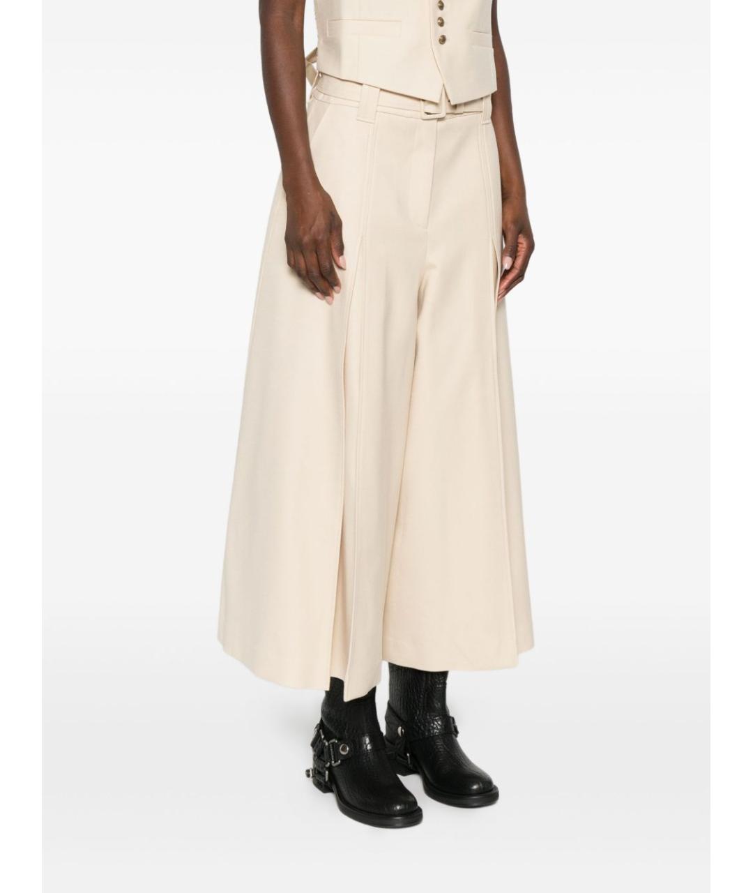 ZIMMERMANN Бежевые шерстяные прямые брюки, фото 5