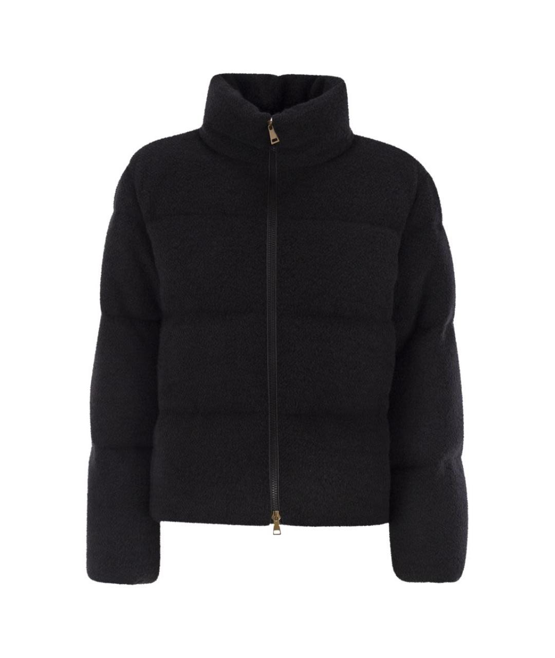 MONCLER Черный полиэстеровый пуховик, фото 1