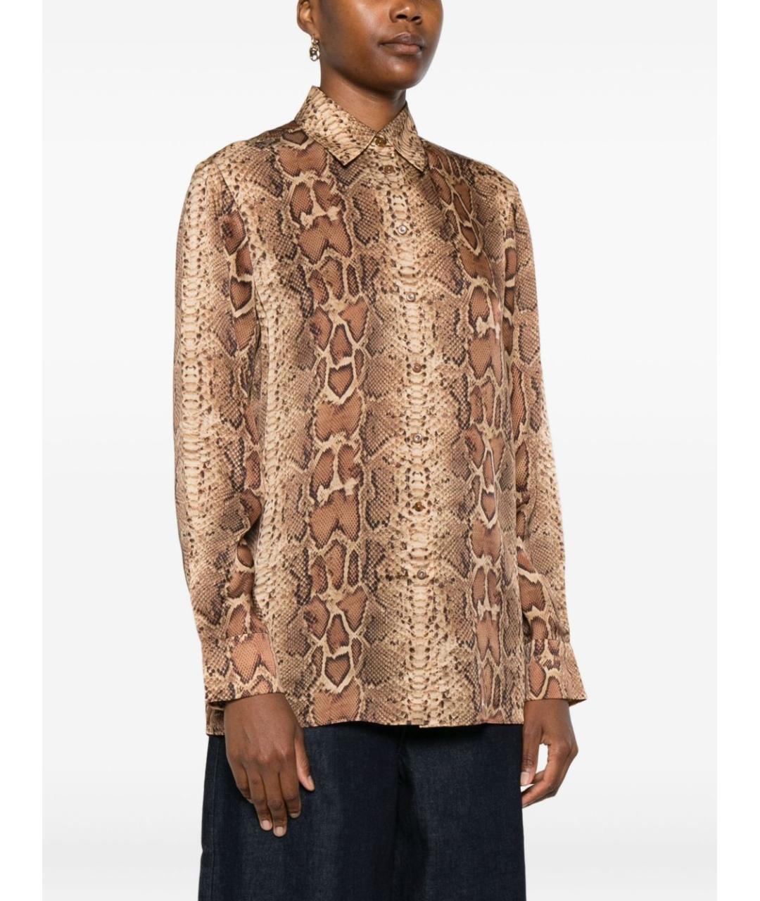 ZIMMERMANN Коричневая шелковая рубашка, фото 5