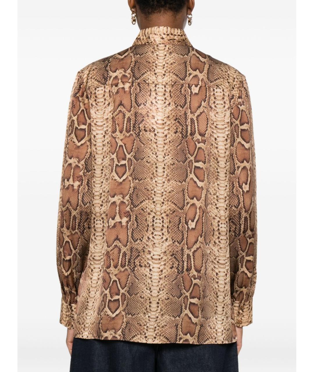 ZIMMERMANN Коричневая шелковая рубашка, фото 4