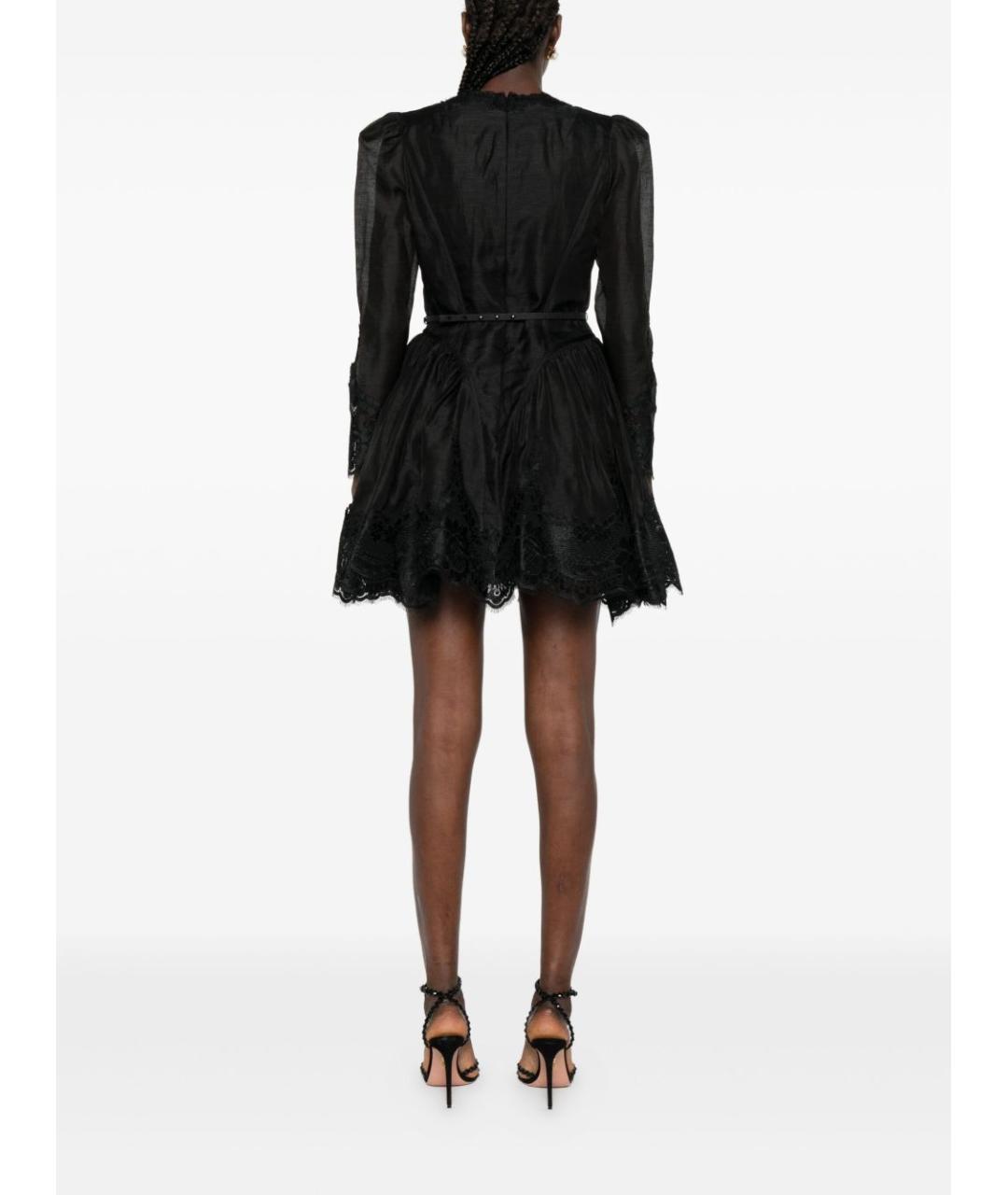 ZIMMERMANN Черное льняное повседневное платье, фото 4