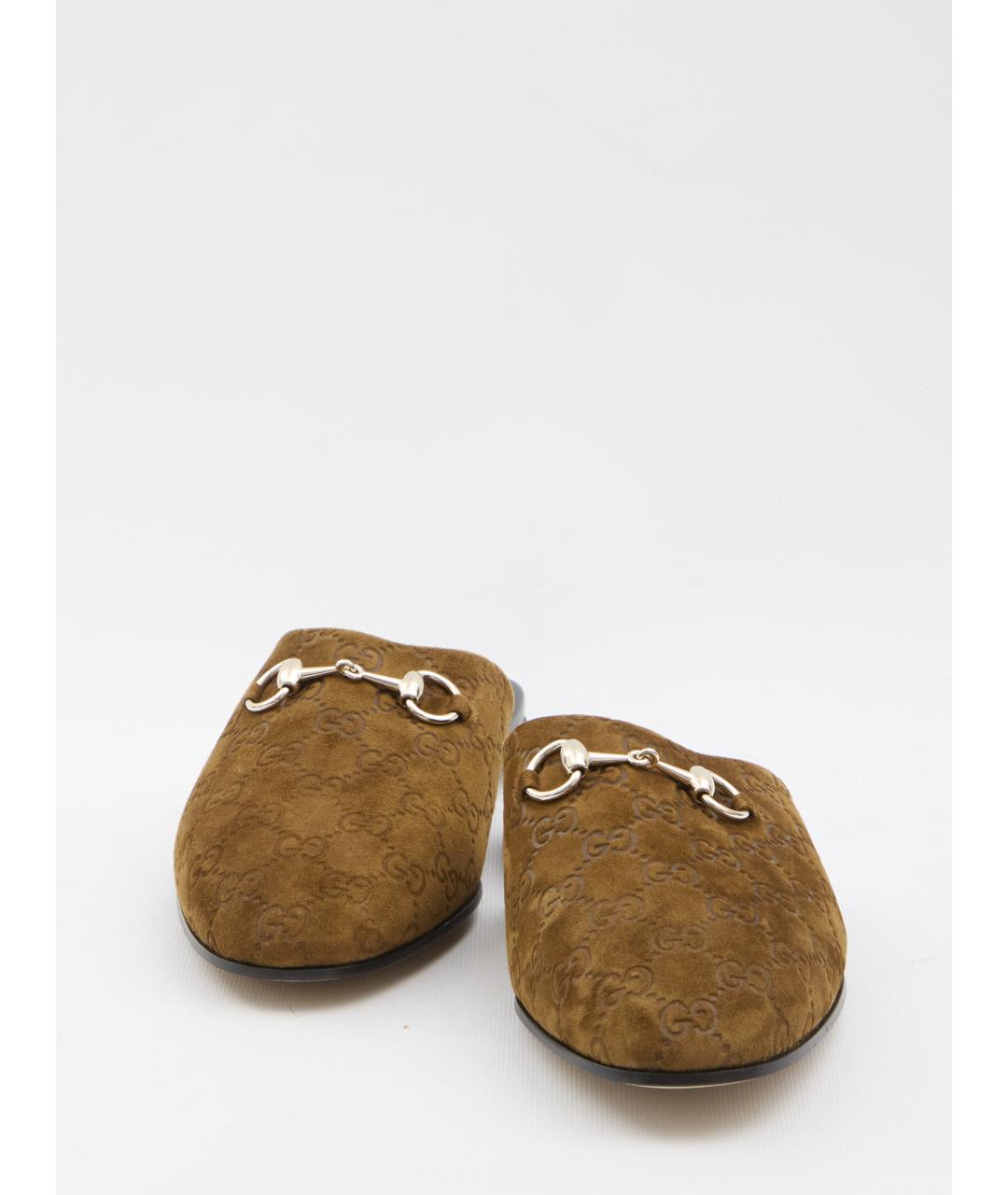GUCCI Коричневые замшевые мюли, фото 5