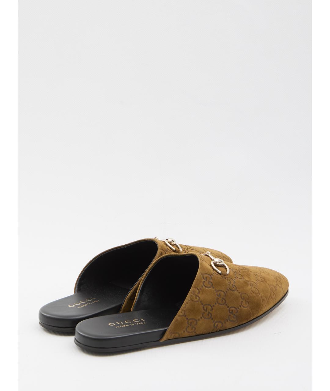 GUCCI Коричневые замшевые мюли, фото 3