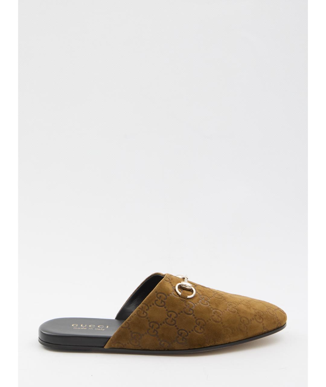 GUCCI Коричневые замшевые мюли, фото 6