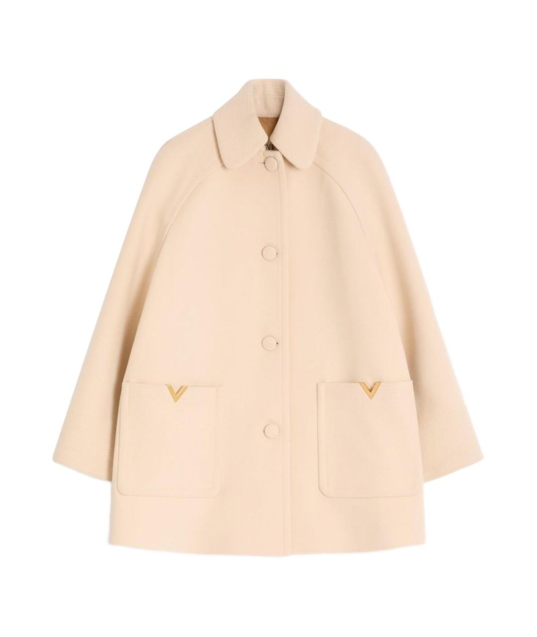 VALENTINO Бежевое шерстяное пальто, фото 1