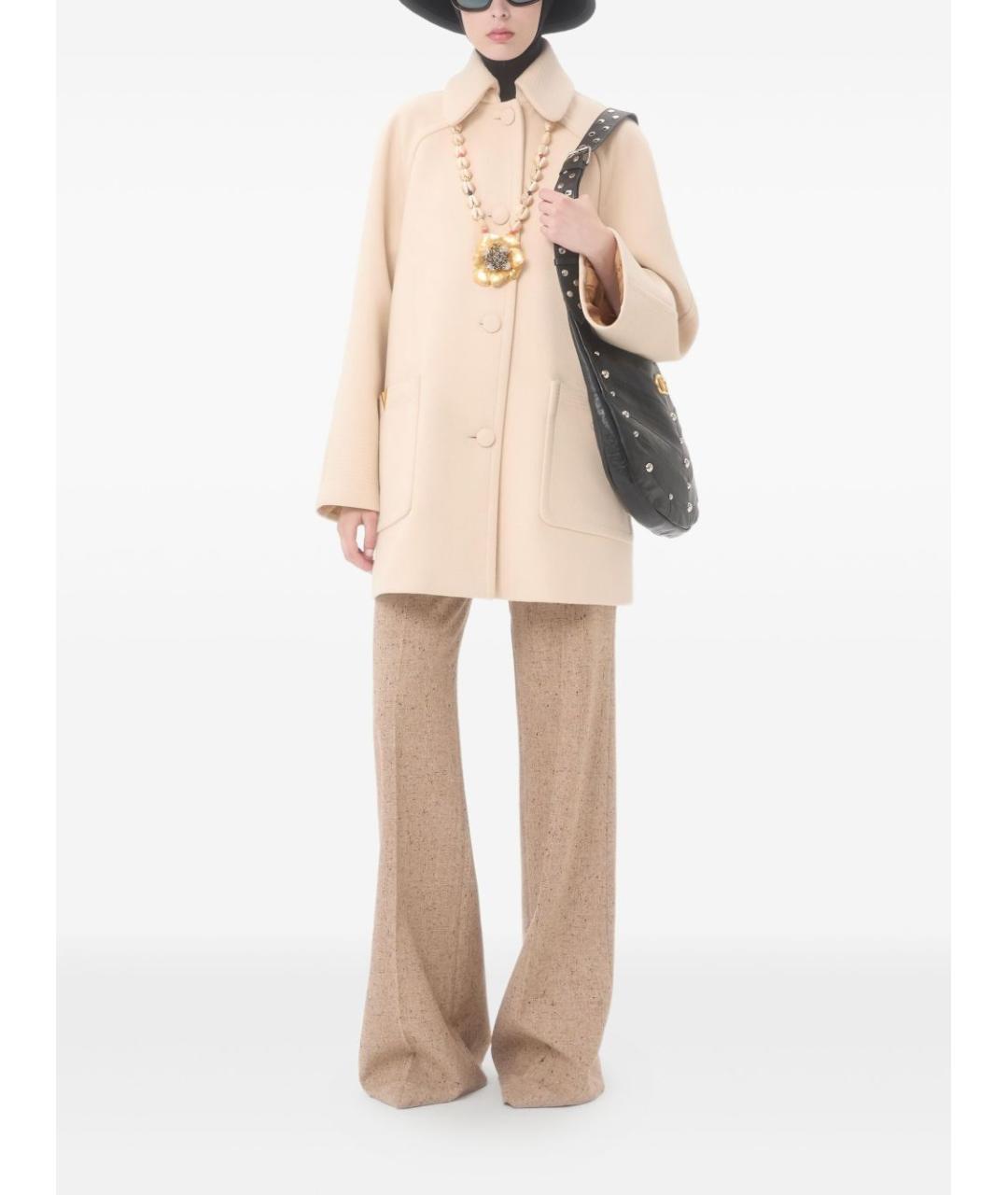 VALENTINO Бежевое шерстяное пальто, фото 3
