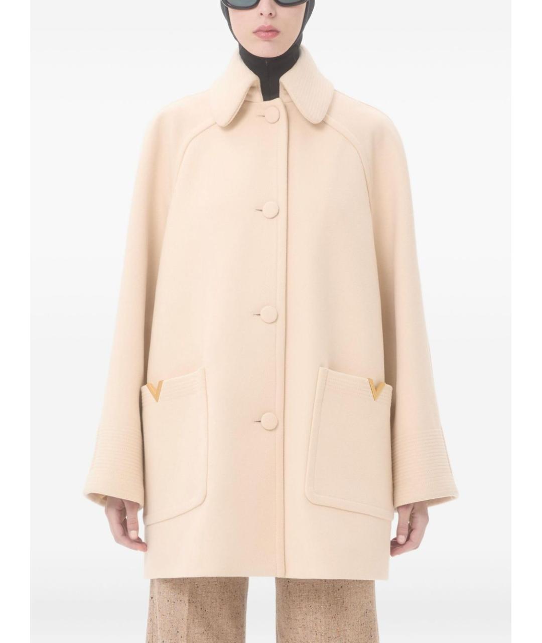 VALENTINO Бежевое шерстяное пальто, фото 4