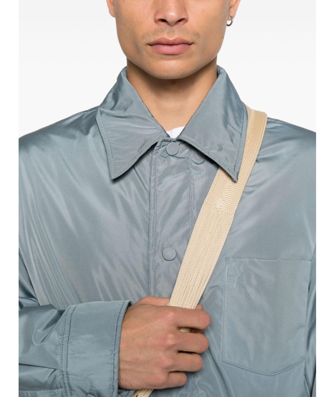 Ami Paris Голубая полиэстеровая куртка, фото 4