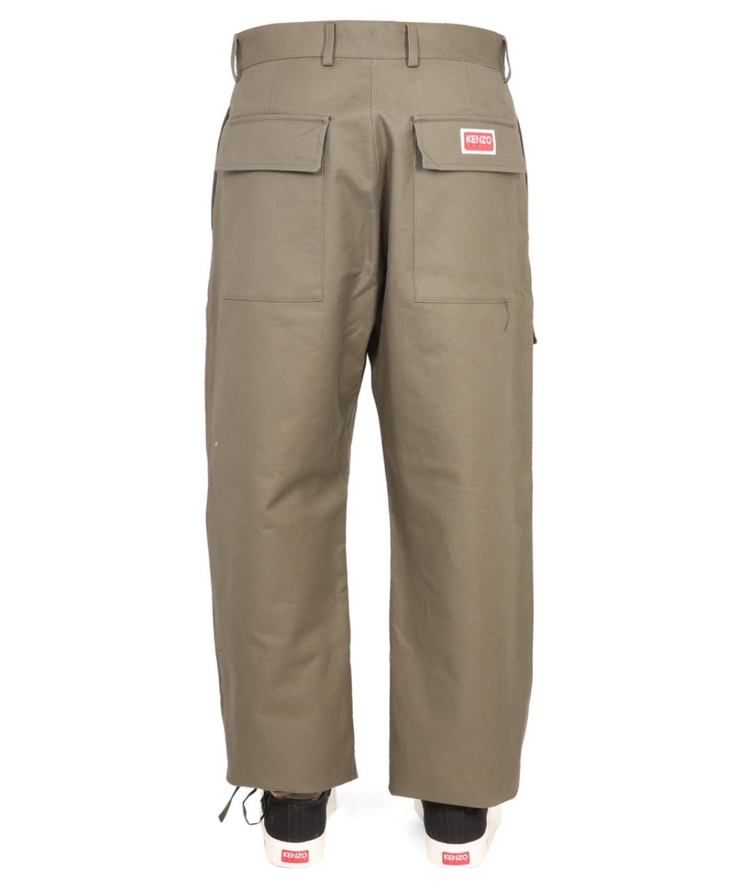KENZO Коричневые хлопковые повседневные брюки, фото 4