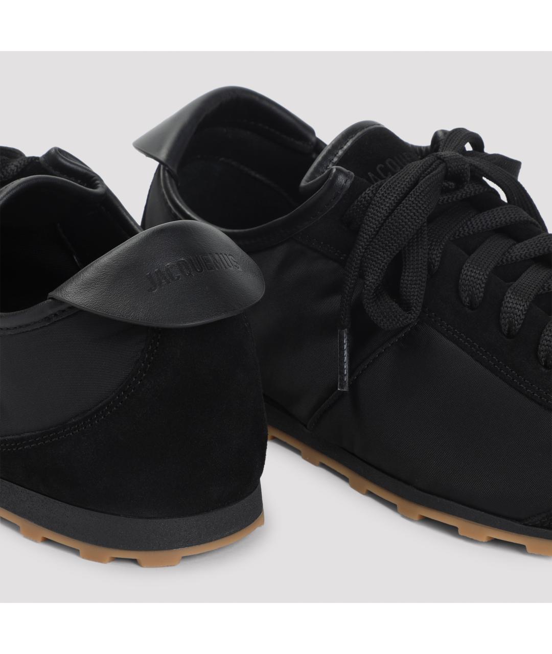 JACQUEMUS Черные текстильные низкие кроссовки / кеды, фото 5