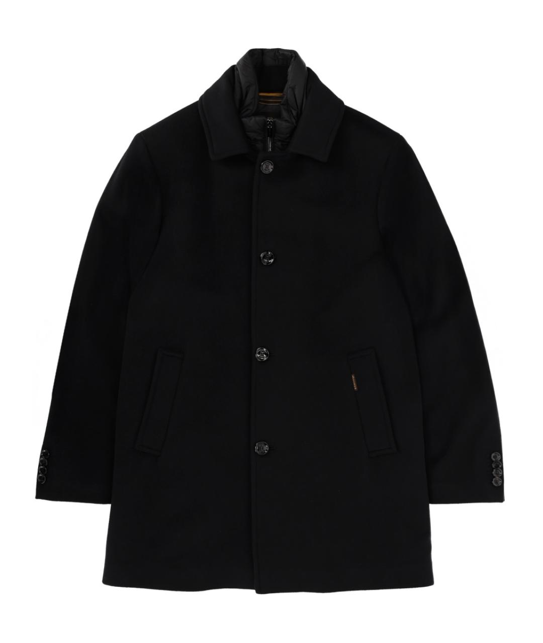 MOORER Черное шерстяное пальто, фото 1