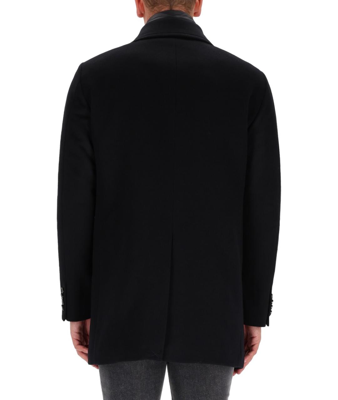 MOORER Черное шерстяное пальто, фото 4